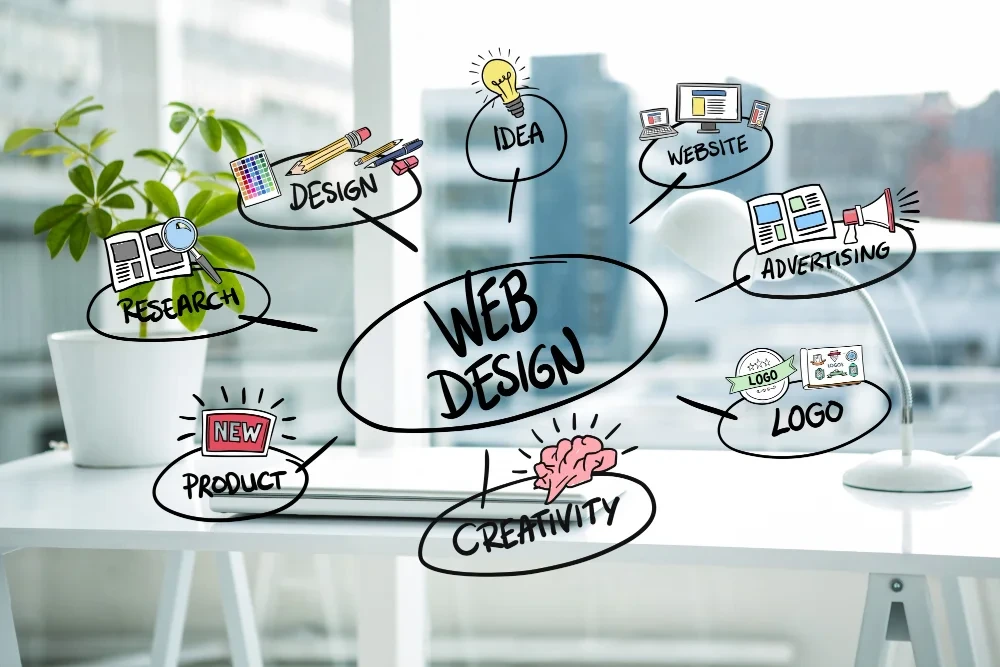 Landing page design whiteboard